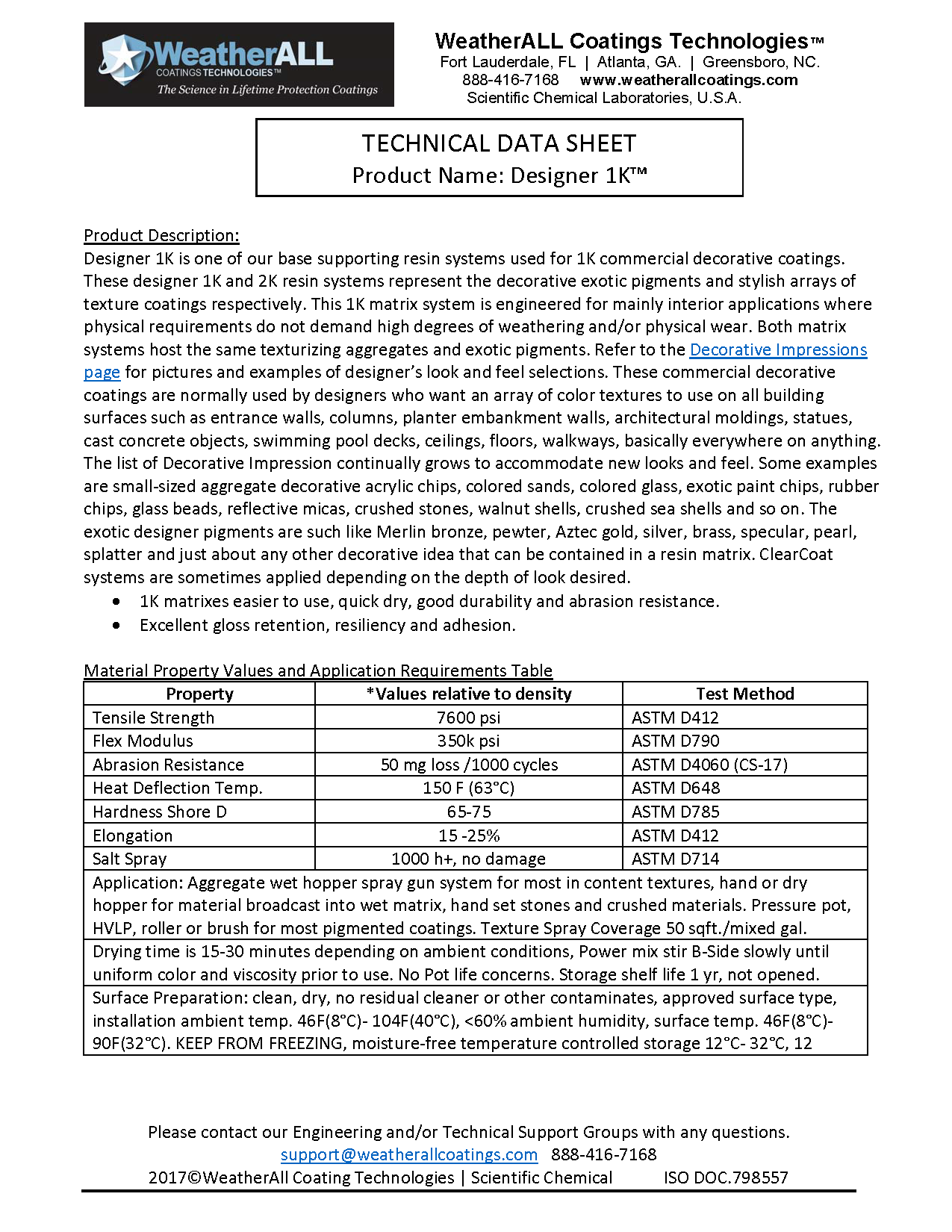  Solvent Based Designer Coating Matrix